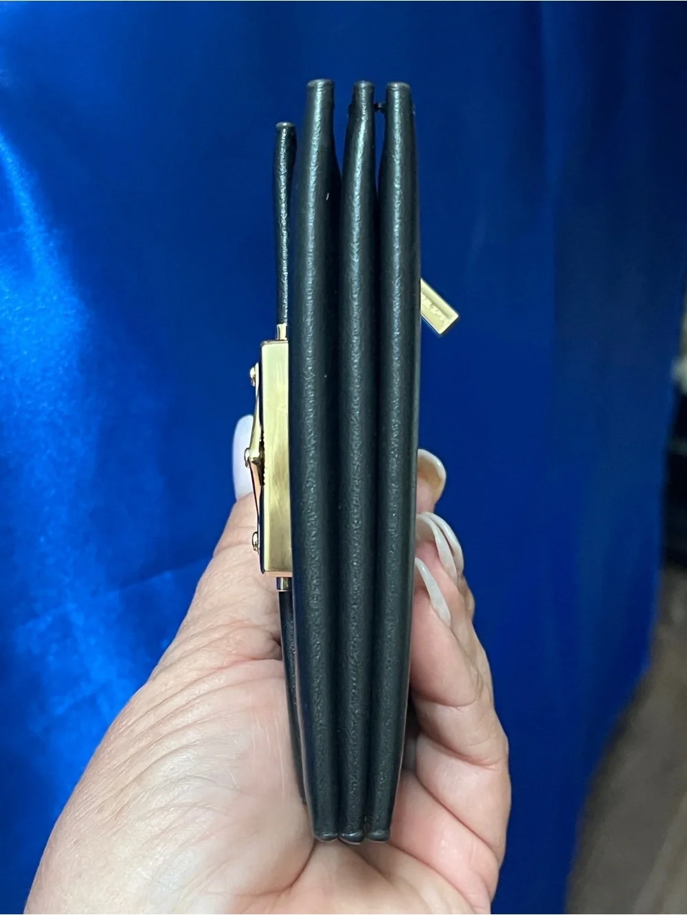 Michael Kors Black Leather Wallet with Gold Lock